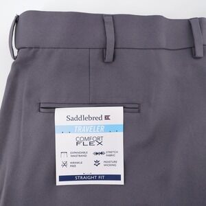 NEW Saddlebred Traveler Comfort Flex Dress Pants Gray Mens 42x29